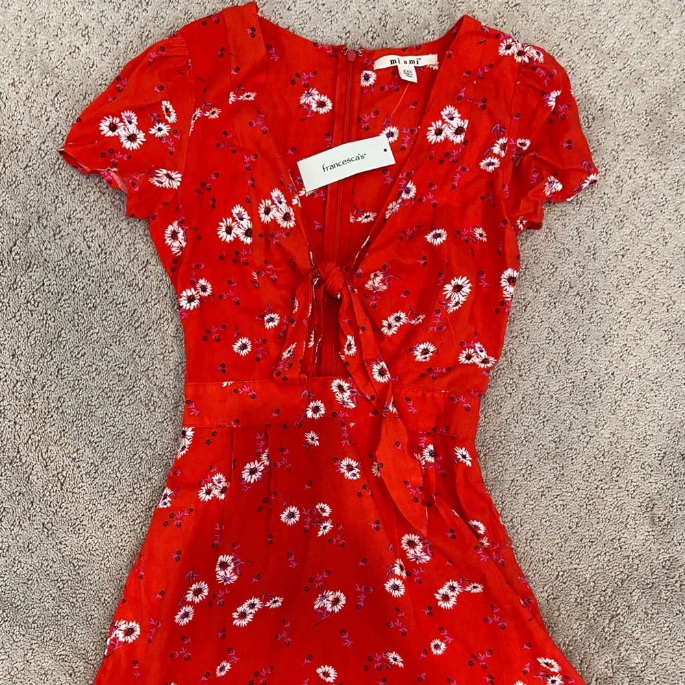 Red floral romper from francescas